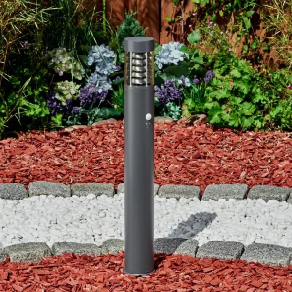 hofstein Borne lumineuse Dakar Anthracite, 1 lumière, Détecteur de mouvement* Lampes Modernes