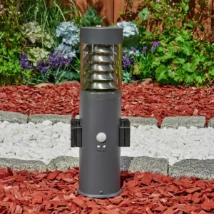 hofstein Borne lumineuse Dakar Anthracite, 1 lumière, Détecteur de mouvement* Lampes Modernes