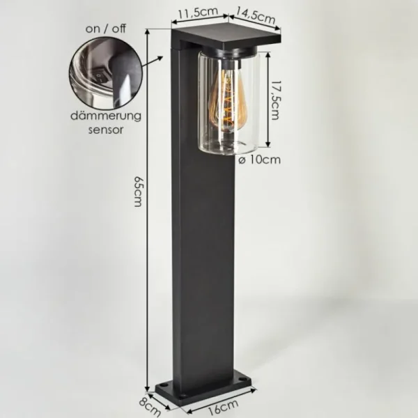 hofstein Borne lumineuse Foley Noir, 1 lumière* Lampes Modernes