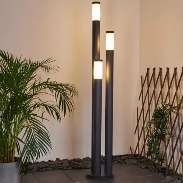 hofstein Borne lumineuse Gaborone Anthracite, 3 lumières* Lampes Modernes