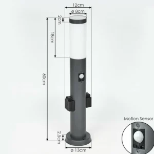 hofstein Borne lumineuse Gaborone Anthracite, 1 lumière, Détecteur de mouvement* Lampes Modernes