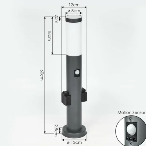 hofstein Borne lumineuse Gaborone Anthracite, 1 lumière, Détecteur de mouvement* Lampes Modernes