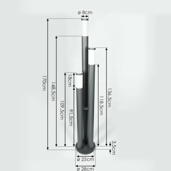 hofstein Borne lumineuse Gaborone Anthracite, 3 lumières* Lampes Modernes