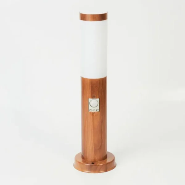hofstein Borne lumineuse Gaborone Brun, Couleur bois, 1 lumière, Détecteur de mouvement* Lampes Modernes