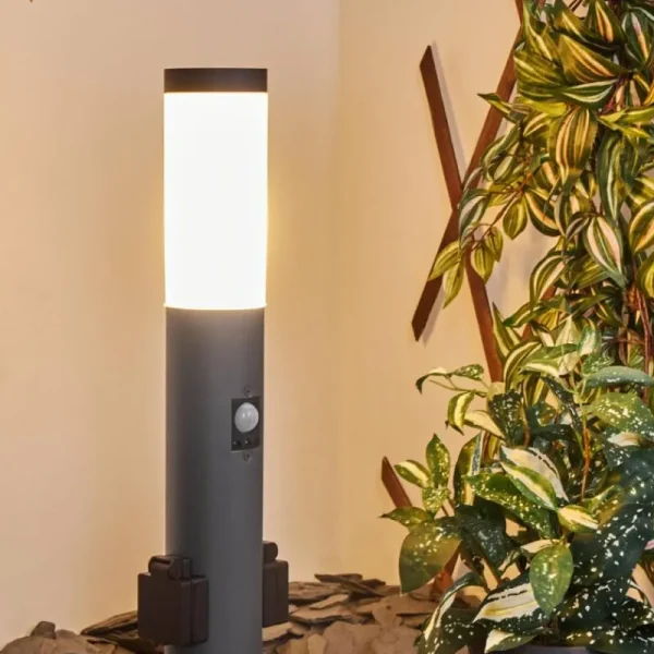 hofstein Borne lumineuse Gaborone Anthracite, 1 lumière, Détecteur de mouvement* Lampes Modernes