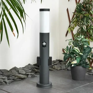 hofstein Borne lumineuse Gaborone Anthracite, 1 lumière, Détecteur de mouvement* Lampes Modernes