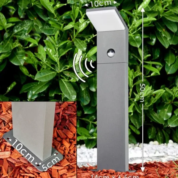 hofstein Borne lumineuse Korup LED Anthracite, 1 lumière, Détecteur de mouvement* Lampes Modernes