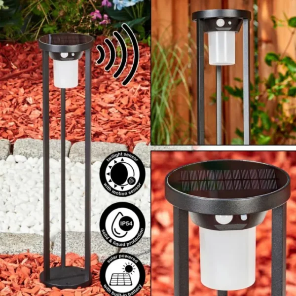 hofstein Borne lumineuse Lokpano LED Noir, Blanc, 1 lumière, Détecteur de mouvement* Lampes Modernes