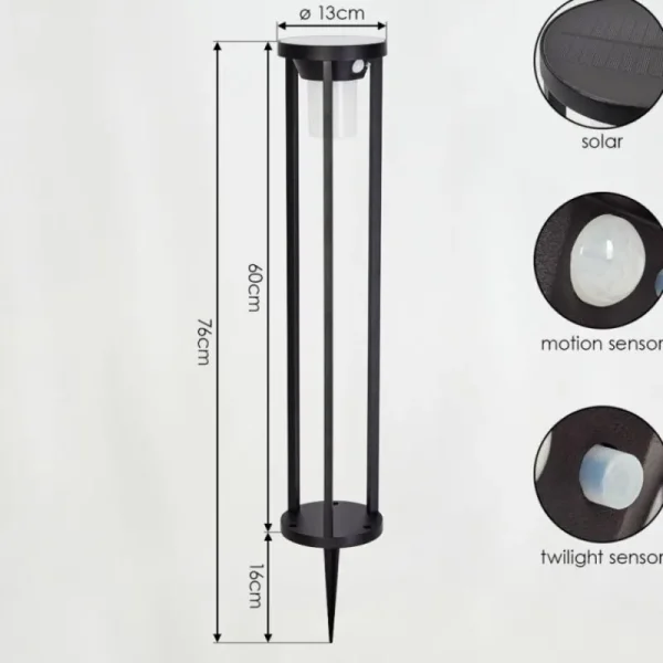 hofstein Borne lumineuse Lokpano LED Noir, Blanc, 1 lumière, Détecteur de mouvement* Lampes Modernes