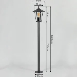 hofstein Borne lumineuse Moskau Anthracite, 1 lumière* Lampes En Verre