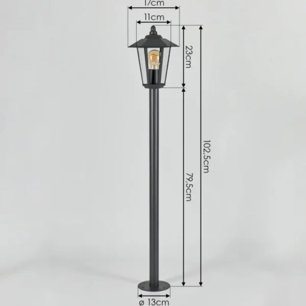 hofstein Borne lumineuse Moskau Anthracite, 1 lumière* Lampes En Verre