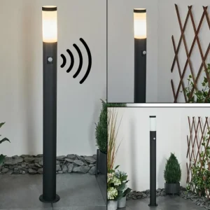 hofstein Borne lumineuse Ruti Noir, 1 lumière, Détecteur de mouvement* Lampes Modernes
