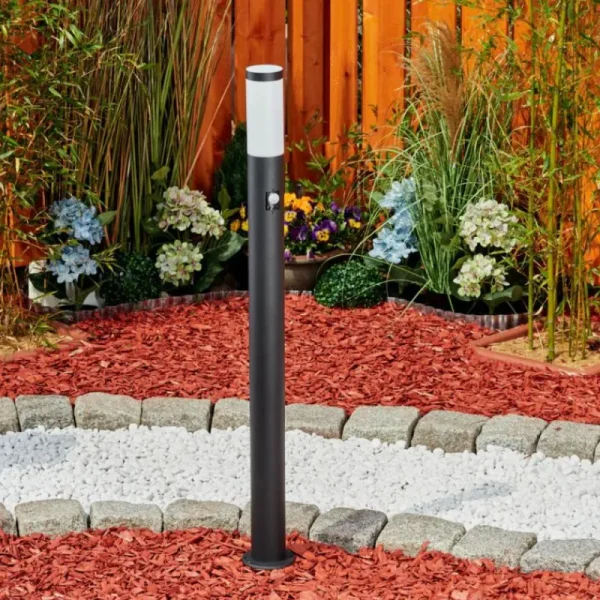hofstein Borne lumineuse Ruti Noir, 1 lumière, Détecteur de mouvement* Lampes Modernes