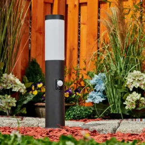 hofstein Borne lumineuse Ruti Noir, 1 lumière, Détecteur de mouvement* Lampes Modernes