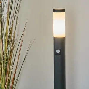 hofstein Borne lumineuse Ruti Noir, 1 lumière, Détecteur de mouvement* Lampes Modernes