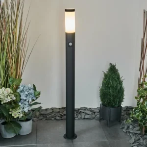 hofstein Borne lumineuse Ruti Noir, 1 lumière, Détecteur de mouvement* Lampes Modernes