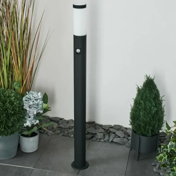 hofstein Borne lumineuse Ruti Noir, 1 lumière, Détecteur de mouvement* Lampes Modernes