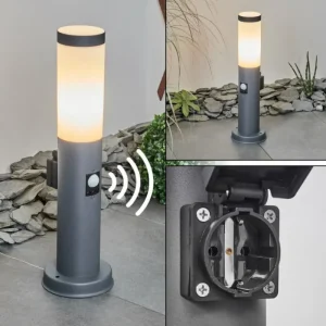 hofstein Borne lumineuse Sessa Anthracite, 1 lumière, Détecteur de mouvement* Lampes Modernes