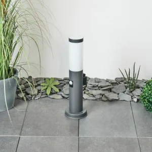 hofstein Borne lumineuse Sessa Anthracite, 1 lumière, Détecteur de mouvement* Lampes Modernes