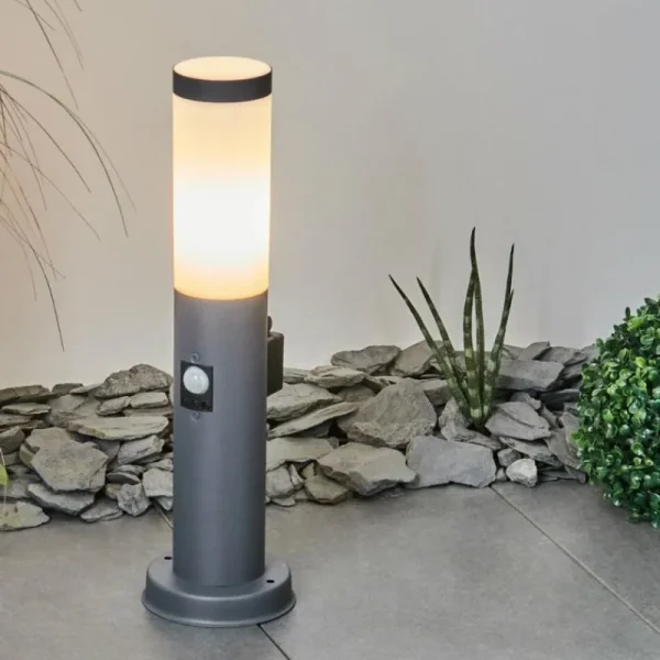 hofstein Borne lumineuse Sessa Anthracite, 1 lumière, Détecteur de mouvement* Lampes Modernes