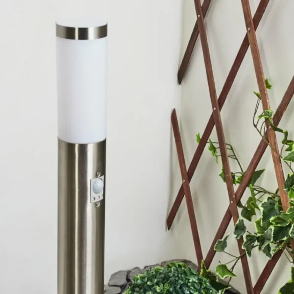 hofstein Borne lumineuse Sessa Nickel mat, 1 lumière, Détecteur de mouvement* Lampes Modernes