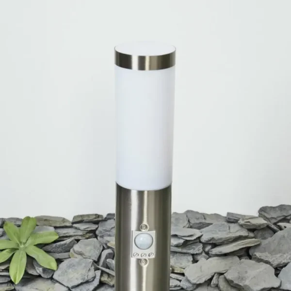 hofstein Borne lumineuse Sessa Nickel mat, 1 lumière, Détecteur de mouvement* Lampes Modernes