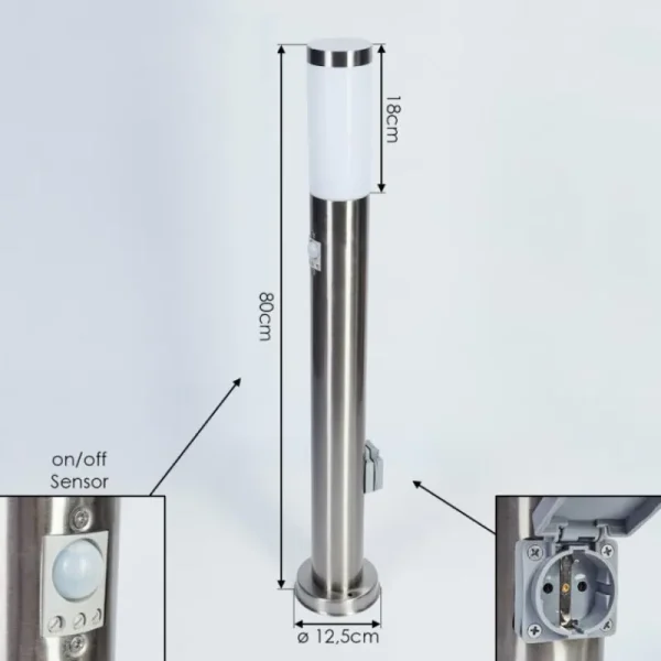 hofstein Borne lumineuse Sessa Nickel mat, 1 lumière, Détecteur de mouvement* Lampes Modernes