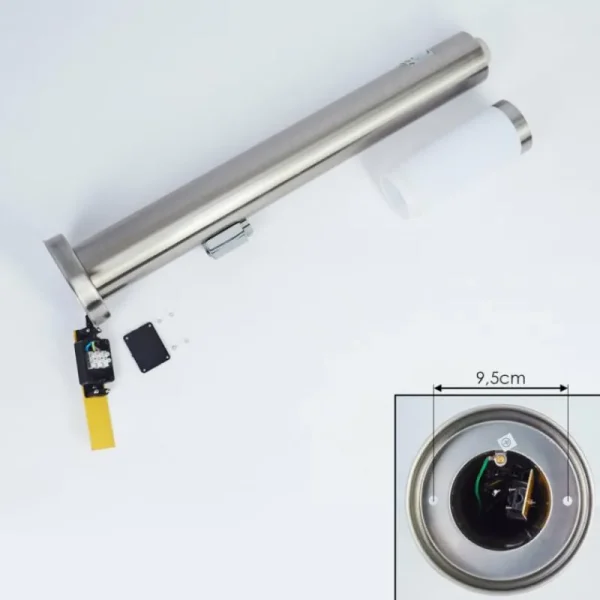 hofstein Borne lumineuse Sessa Nickel mat, 1 lumière, Détecteur de mouvement* Lampes Modernes