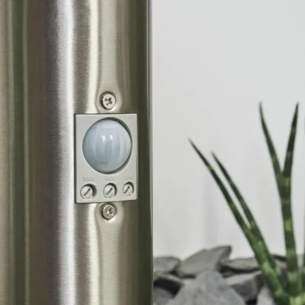 hofstein Borne lumineuse Sessa Nickel mat, 1 lumière, Détecteur de mouvement* Lampes Modernes
