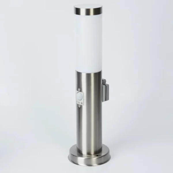 hofstein Borne lumineuse Sessa Nickel mat, 1 lumière, Détecteur de mouvement* Lampes Modernes