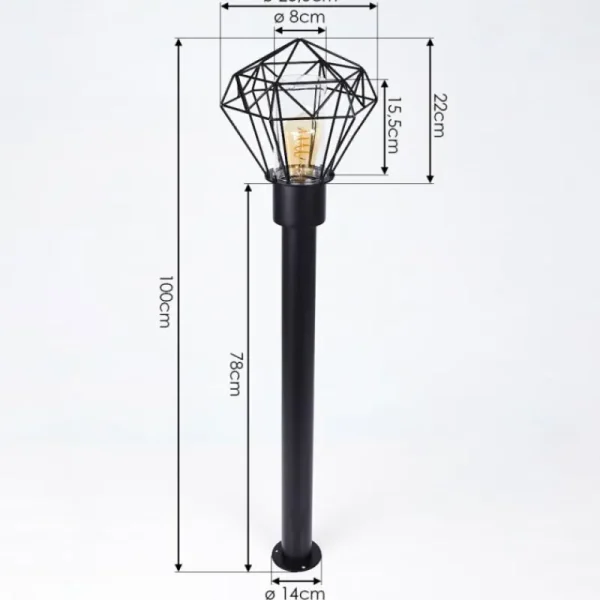 hofstein Borne lumineuse Solda Noir, 1 lumière* Lampes Modernes