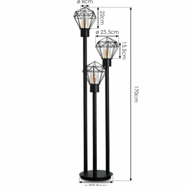 hofstein Borne lumineuse Solda Noir, 3 lumières* Lampes Modernes