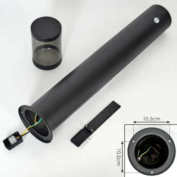 hofstein Borne lumineuse Tolsona Noir, 1 lumière, Détecteur de mouvement* Lampes Modernes