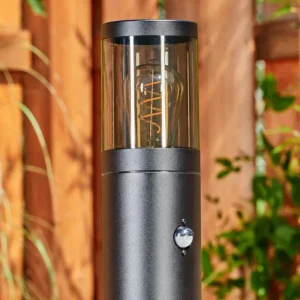 hofstein Borne lumineuse Tolsona Noir, 1 lumière, Détecteur de mouvement* Lampes Modernes