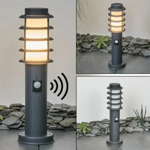 hofstein Borne lumineuse Tunes Anthracite, 1 lumière, Détecteur de mouvement* Lampes Modernes