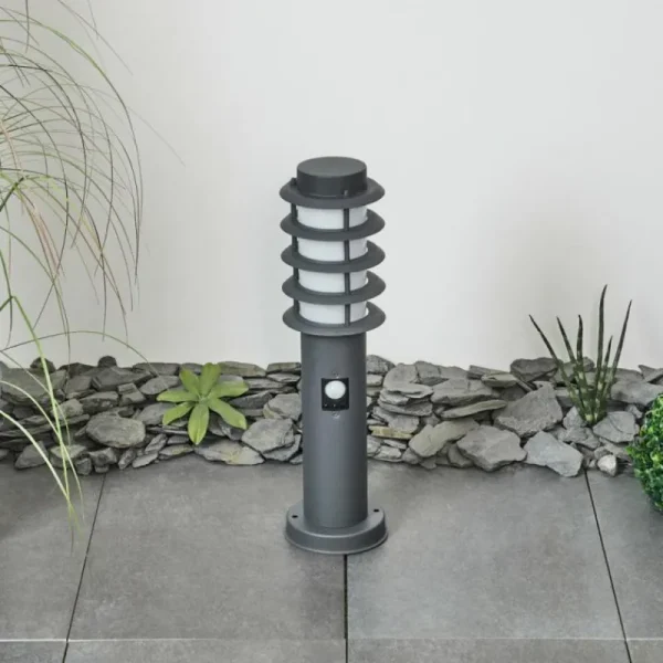 hofstein Borne lumineuse Tunes Anthracite, 1 lumière, Détecteur de mouvement* Lampes Modernes