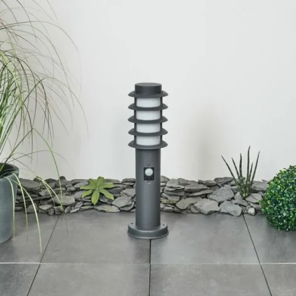 hofstein Borne lumineuse Tunes Anthracite, 1 lumière, Détecteur de mouvement* Lampes Modernes