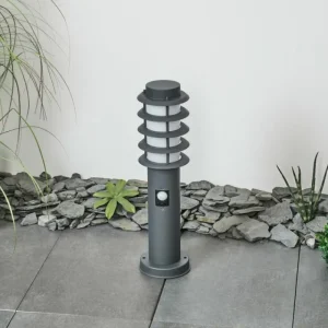 hofstein Borne lumineuse Tunes Anthracite, 1 lumière, Détecteur de mouvement* Lampes Modernes