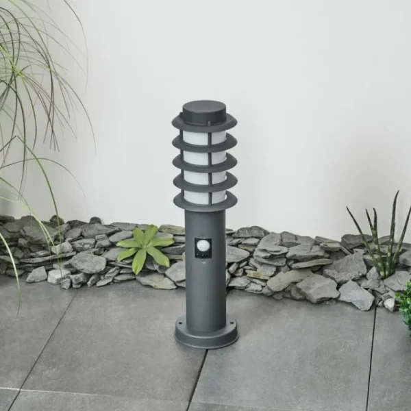 hofstein Borne lumineuse Tunes Anthracite, 1 lumière, Détecteur de mouvement* Lampes Modernes