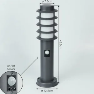 hofstein Borne lumineuse Tunes Anthracite, 1 lumière, Détecteur de mouvement* Lampes Modernes
