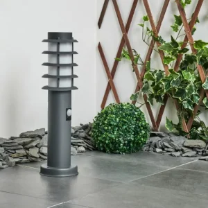hofstein Borne lumineuse Tunes Anthracite, 1 lumière, Détecteur de mouvement* Lampes Modernes