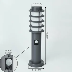 hofstein Borne lumineuse Tunes Anthracite, 1 lumière, Détecteur de mouvement* Lampes Modernes
