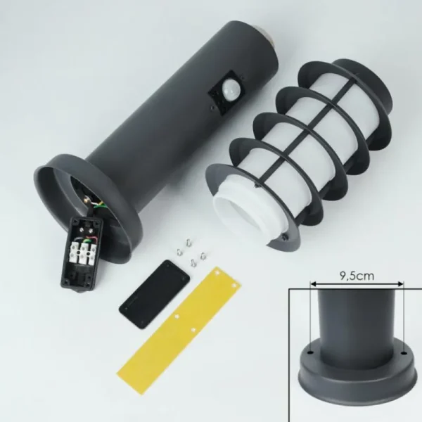 hofstein Borne lumineuse Tunes Anthracite, 1 lumière, Détecteur de mouvement* Lampes Modernes