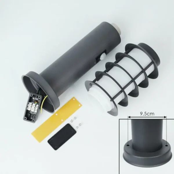 hofstein Borne lumineuse Tunes Anthracite, 1 lumière, Détecteur de mouvement* Lampes Modernes