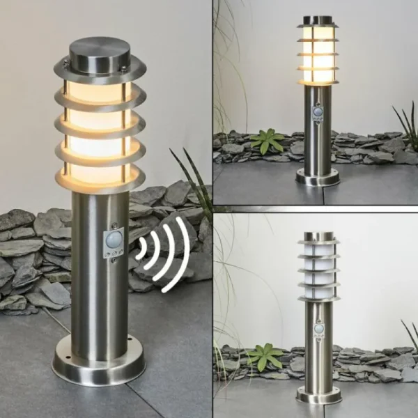 hofstein Borne lumineuse Tunes Nickel mat, 1 lumière, Détecteur de mouvement* Lampes Modernes