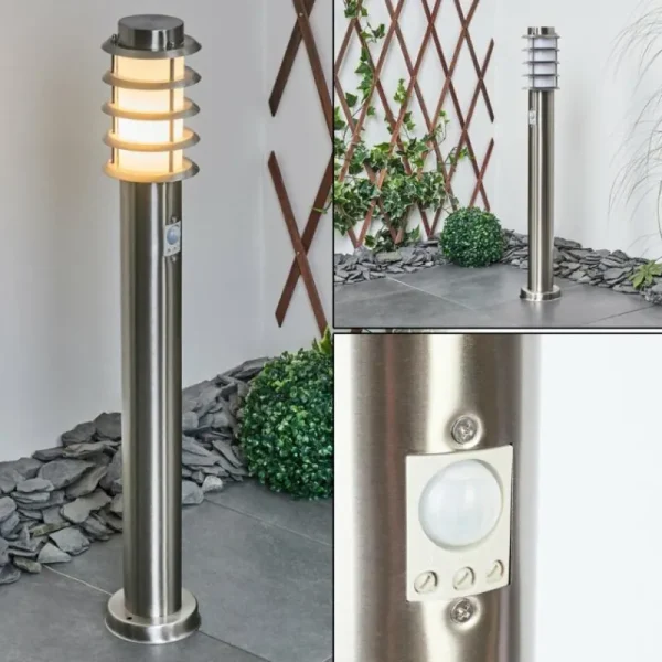 hofstein Borne lumineuse Tunes Nickel mat, 1 lumière, Détecteur de mouvement* Lampes Modernes