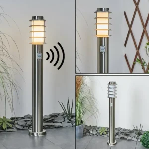 hofstein Borne lumineuse Tunes Nickel mat, 1 lumière, Détecteur de mouvement* Lampes Modernes