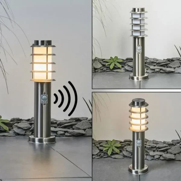 hofstein Borne lumineuse Tunes Nickel mat, 1 lumière, Détecteur de mouvement* Lampes Modernes