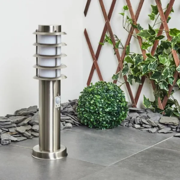hofstein Borne lumineuse Tunes Nickel mat, 1 lumière, Détecteur de mouvement* Lampes Modernes