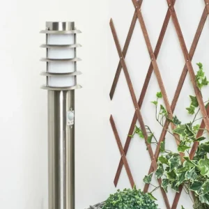 hofstein Borne lumineuse Tunes Nickel mat, 1 lumière, Détecteur de mouvement* Lampes Modernes